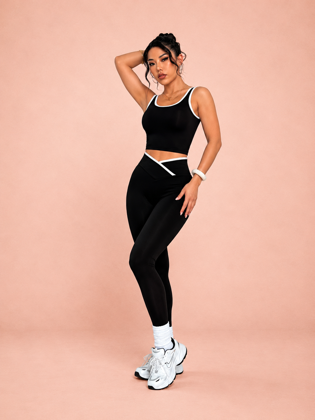 Contrast Trim Activewear Set