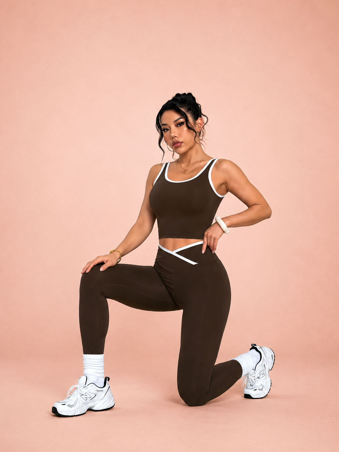 Contrast Trim Activewear Set