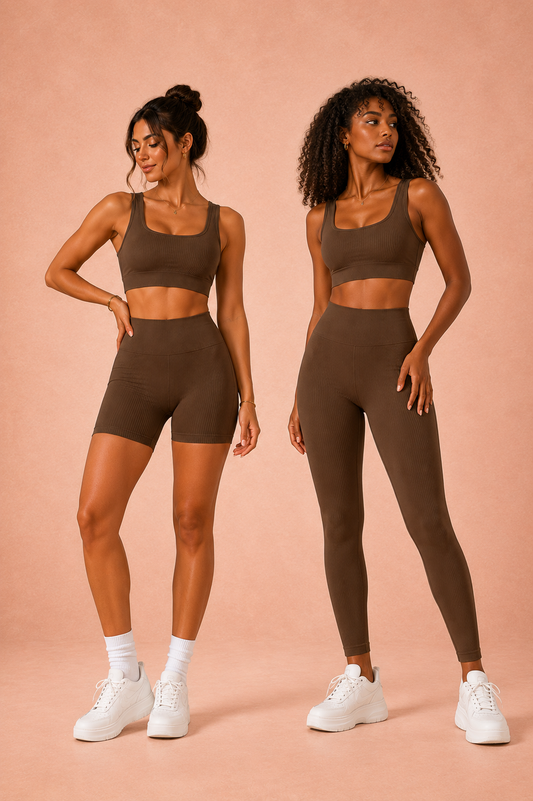 Ribbed 3-Piece Activewear Set