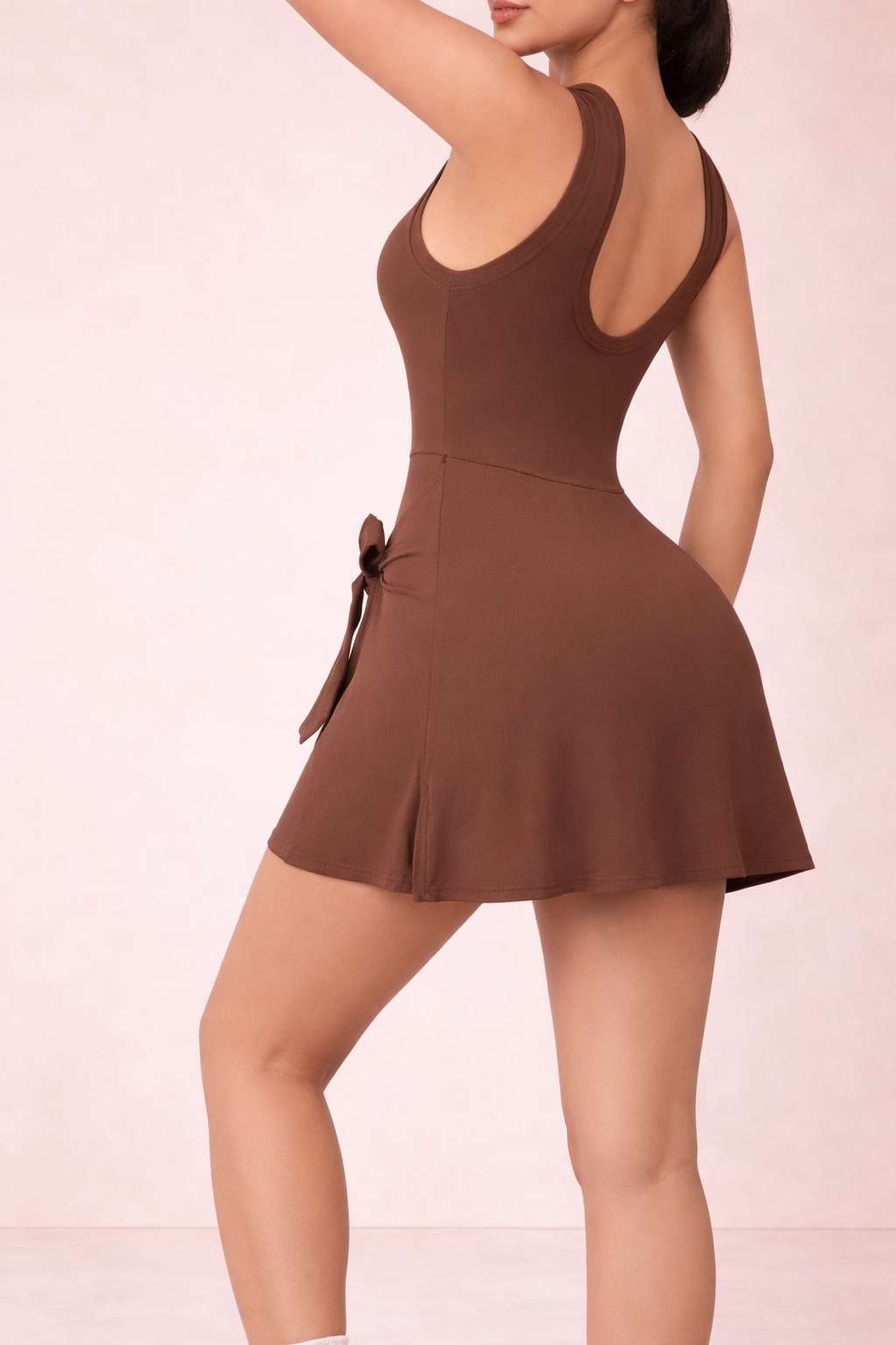 Sculpt High-Neck Wrap Dress