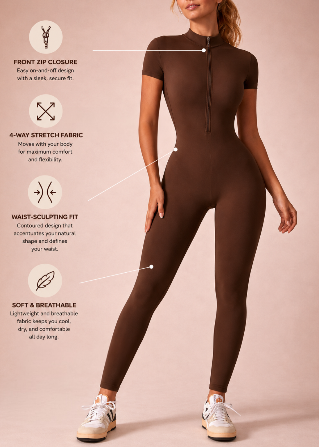 Short Sleeve Sculpting Jumpsuit