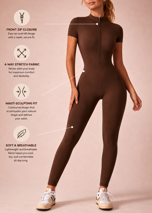Short Sleeve Sculpting Jumpsuit
