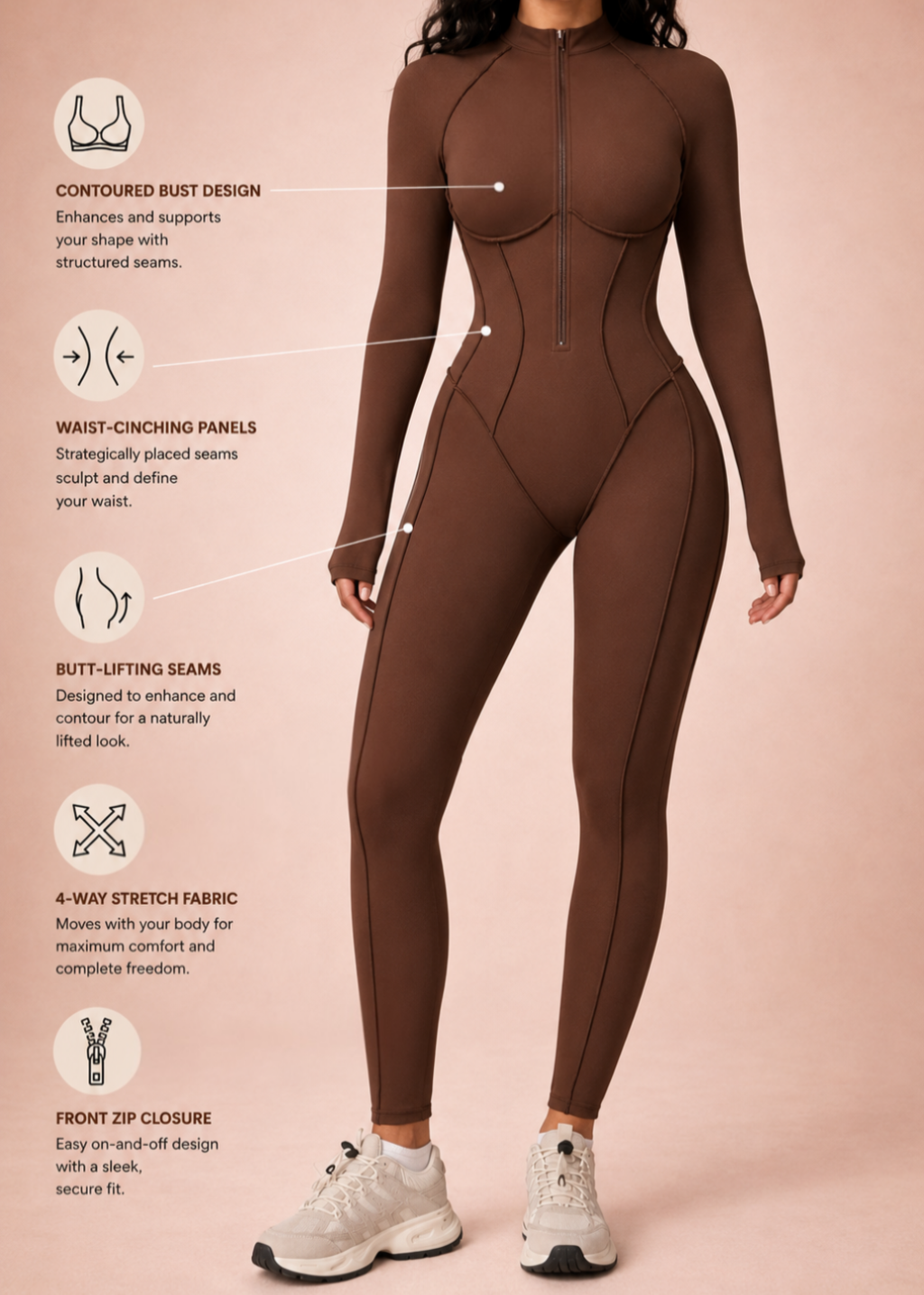 Long Sleeve Sculpting Jumpsuit