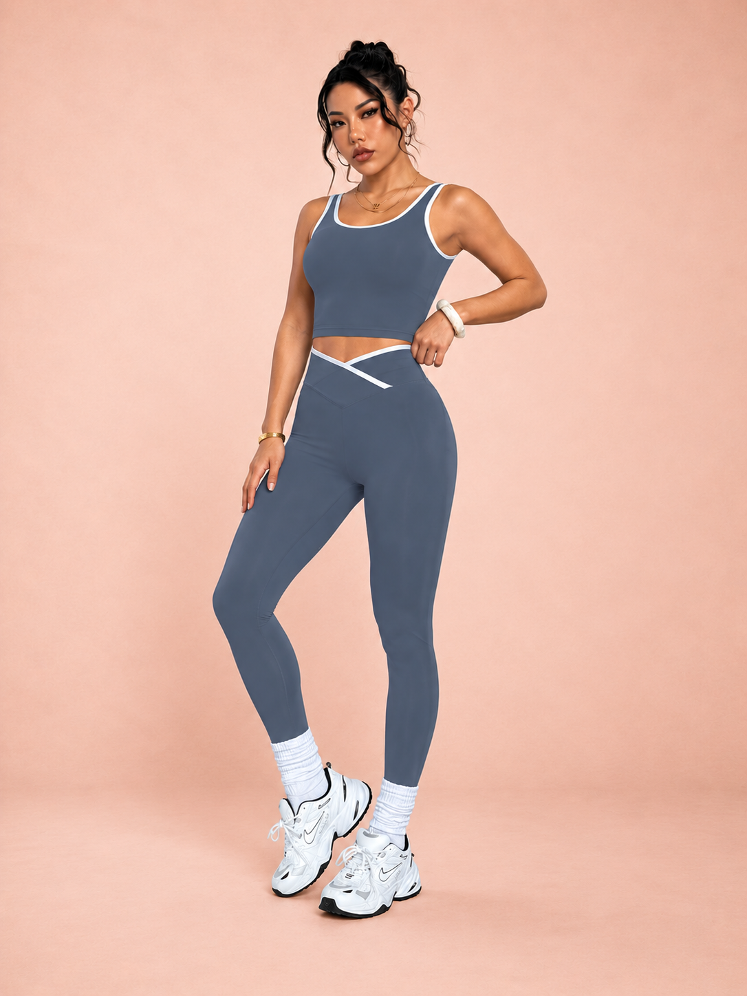 Contrast Trim Activewear Set